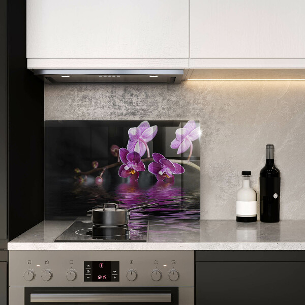 Glas Herdabdeckplatte Orchideen-Zen-Wasser