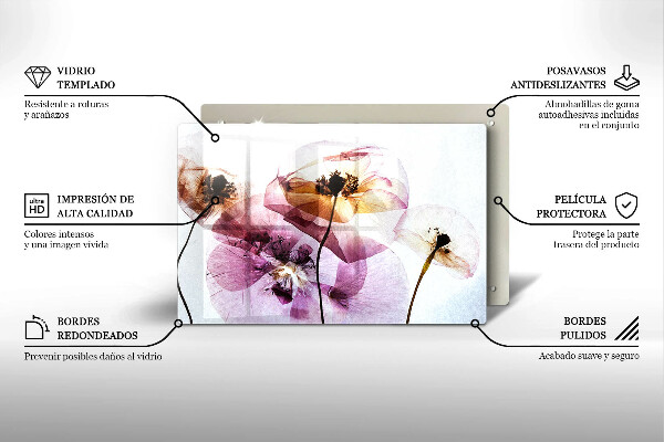 Glas Ceranfeldabdeckung Zarte Blumen