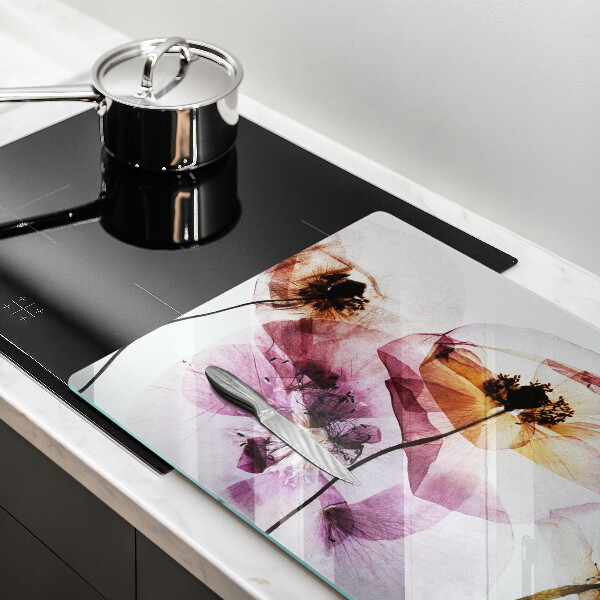 Glas Ceranfeldabdeckung Zarte Blumen