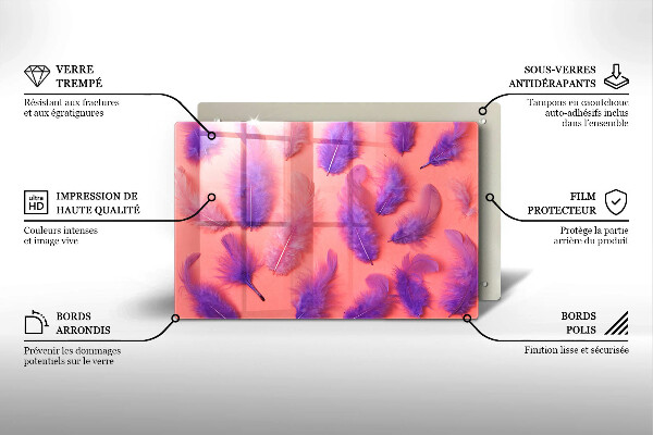 Glas Ceranfeldabdeckung Flauschige Federn