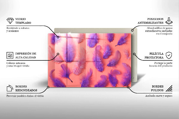 Glas Ceranfeldabdeckung Flauschige Federn