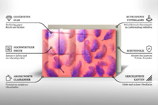 Glas Ceranfeldabdeckung Flauschige Federn
