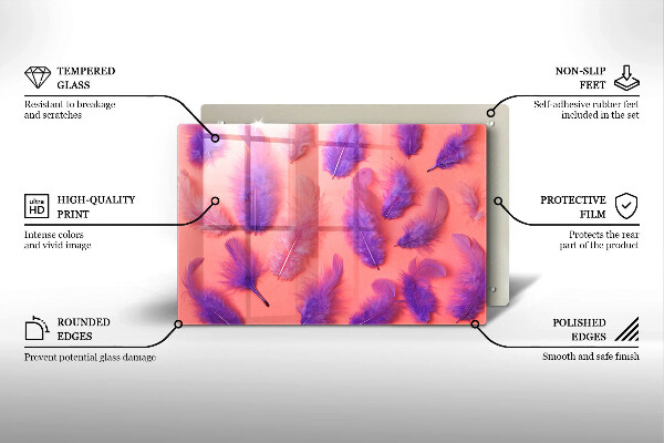 Glas Ceranfeldabdeckung Flauschige Federn