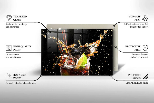 Glas Herdabdeckplatte Mit Eis trinken