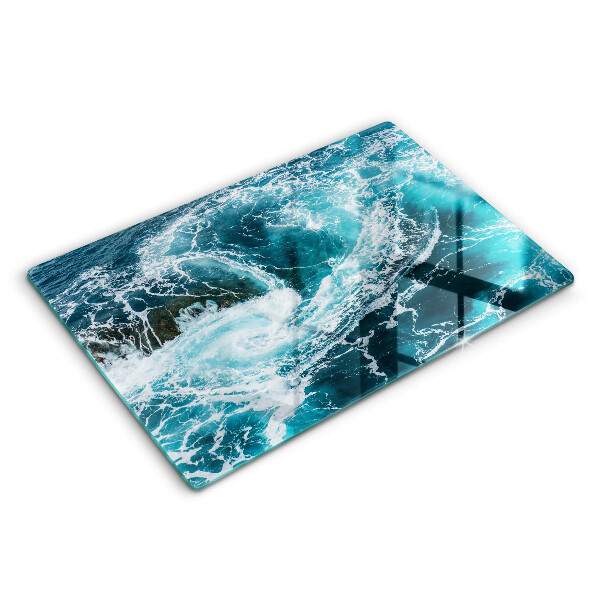 Glas Ceranfeldabdeckung Schäumende Wasserwellen