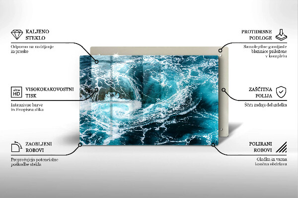Glas Ceranfeldabdeckung Schäumende Wasserwellen