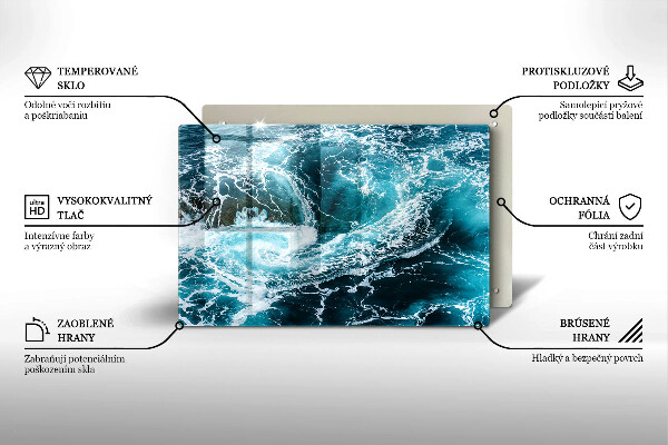 Glas Ceranfeldabdeckung Schäumende Wasserwellen