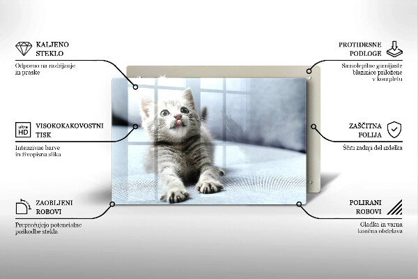 Glas Herdabdeckplatte Kleines süßes Kätzchen