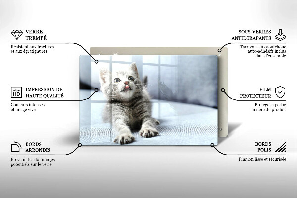 Glas Herdabdeckplatte Kleines süßes Kätzchen