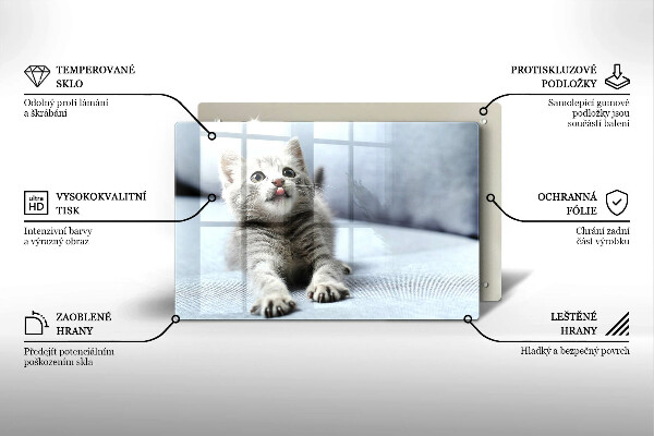 Glas Herdabdeckplatte Kleines süßes Kätzchen
