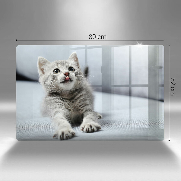 Glas Herdabdeckplatte Kleines süßes Kätzchen