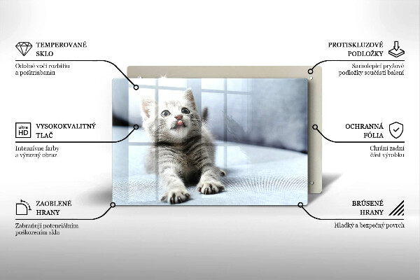 Glas Herdabdeckplatte Kleines süßes Kätzchen