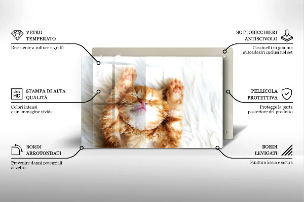 Glas Herdabdeckplatte Kleines süßes Kätzchen