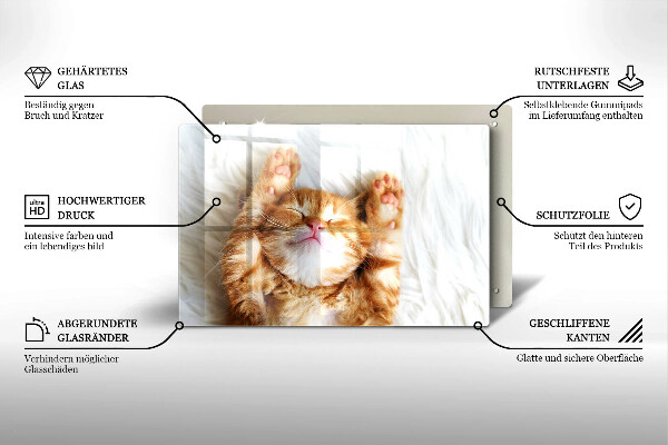 Glas Herdabdeckplatte Kleines süßes Kätzchen