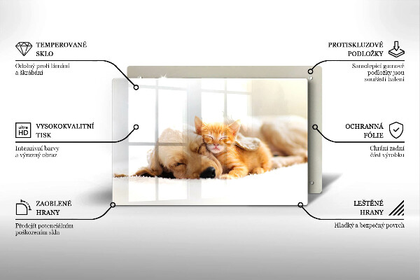 Glas Ceranfeldabdeckung Tiere Hund und Katze