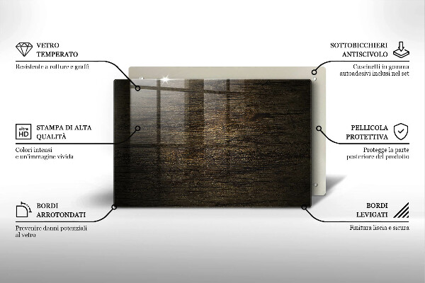 Glas Herdabdeckplatte Textur der Holzrinde
