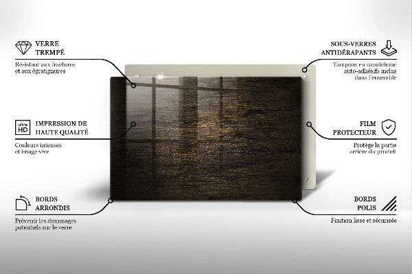 Glas Herdabdeckplatte Textur der Holzrinde