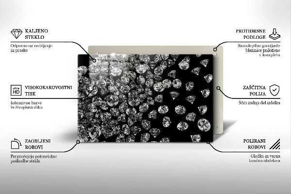 Glas Herdabdeckplatte Diamanten Diamanten