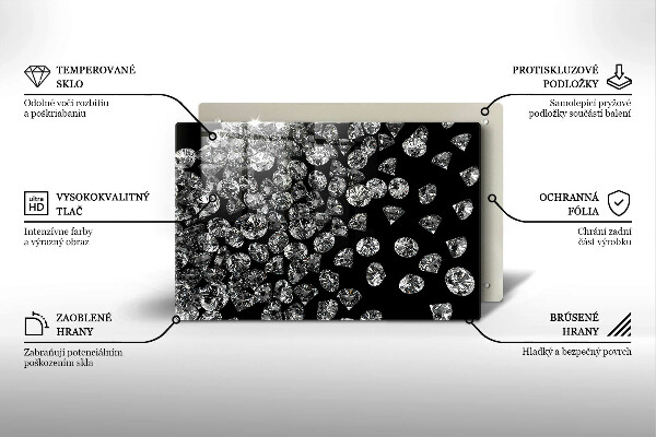 Glas Herdabdeckplatte Diamanten Diamanten