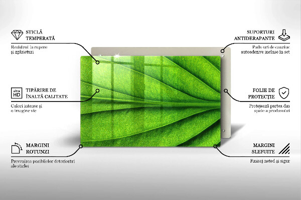 Glas Herdabdeckplatte Naturaderblatt