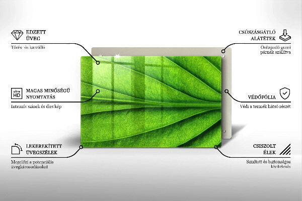 Glas Herdabdeckplatte Naturaderblatt