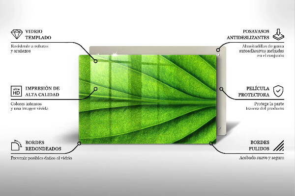 Glas Herdabdeckplatte Naturaderblatt
