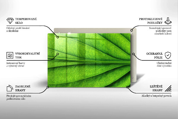 Glas Herdabdeckplatte Naturaderblatt