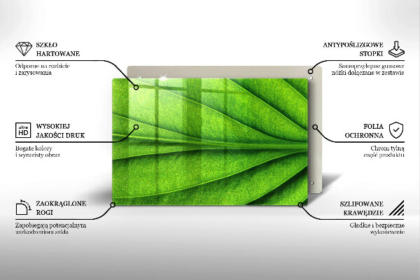 Glas Herdabdeckplatte Naturaderblatt