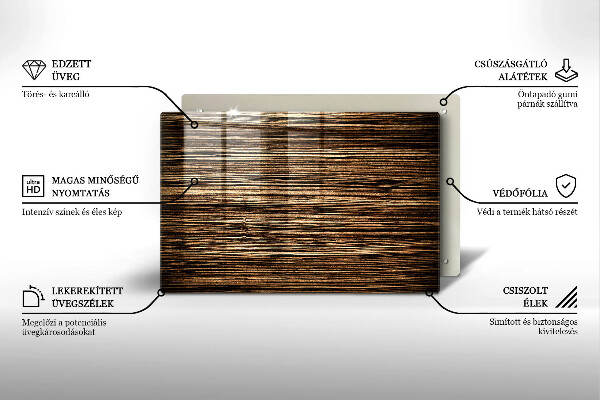 Glas Herdabdeckplatte Holzstruktur