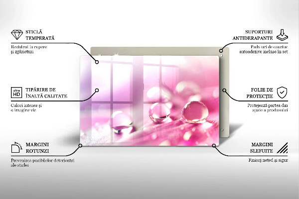 Glas Herdabdeckplatte Taublütenblätter