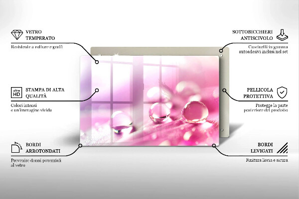Glas Herdabdeckplatte Taublütenblätter