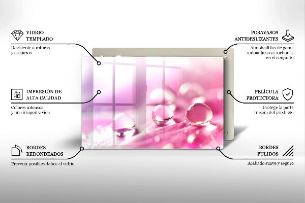 Glas Herdabdeckplatte Taublütenblätter
