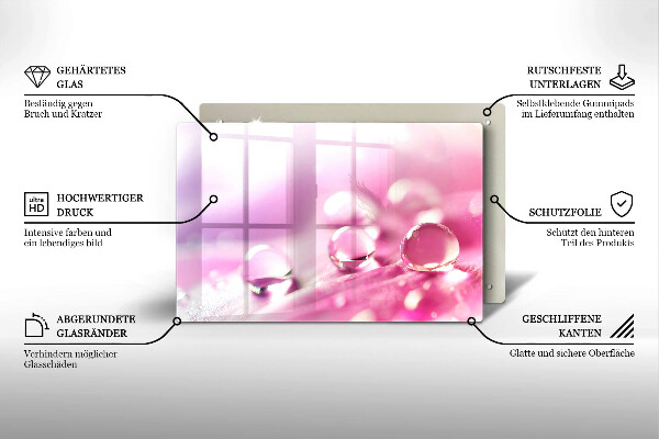 Glas Herdabdeckplatte Taublütenblätter