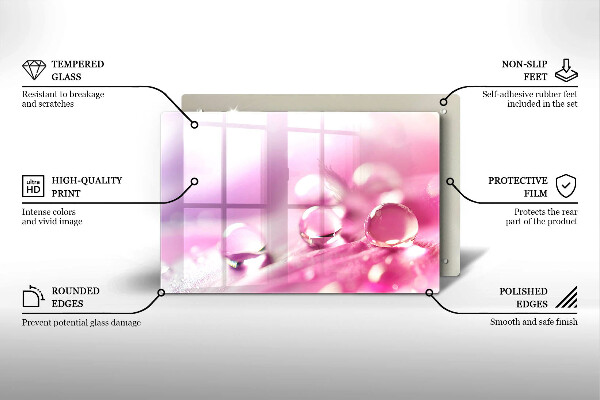 Glas Herdabdeckplatte Taublütenblätter