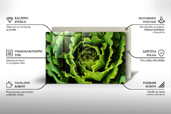 Glas Herdabdeckplatte Salatblätter essen