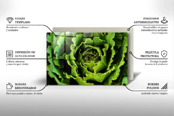 Glas Herdabdeckplatte Salatblätter essen