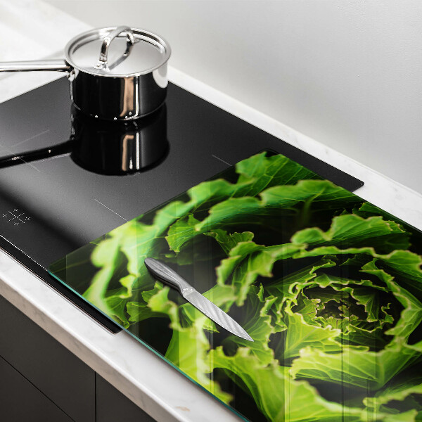Glas Herdabdeckplatte Salatblätter essen