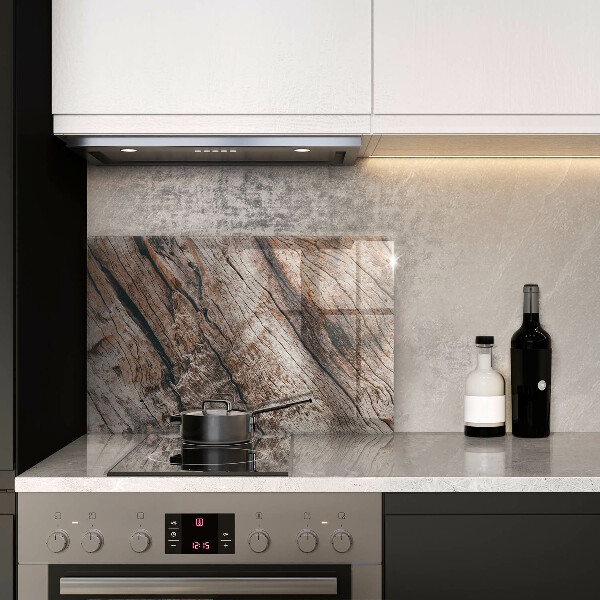 Glas Herdabdeckplatte Holzstruktur