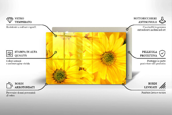 Glas Herdabdeckplatte Blütenblätter