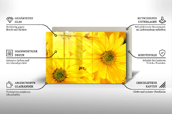 Glas Herdabdeckplatte Blütenblätter