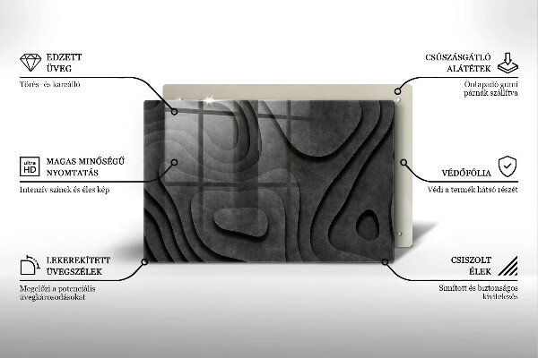 Glas Herdabdeckplatte 3D-Steinformen
