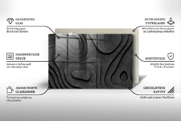 Glas Herdabdeckplatte 3D-Steinformen