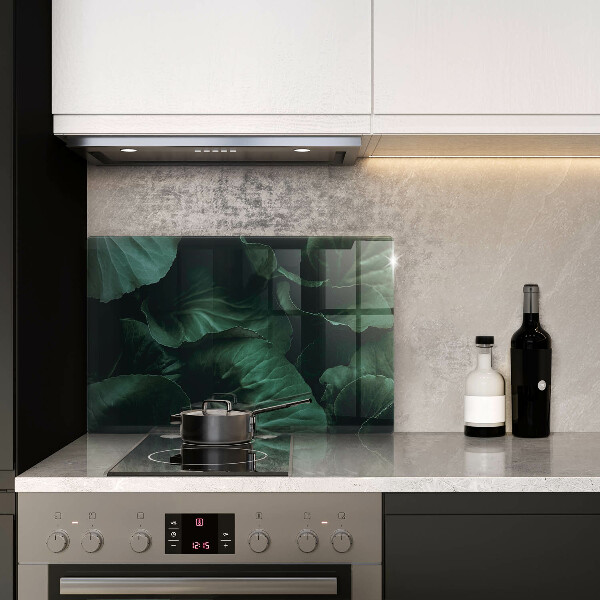 Glas Herdabdeckplatte Wilde dunkle Blätter