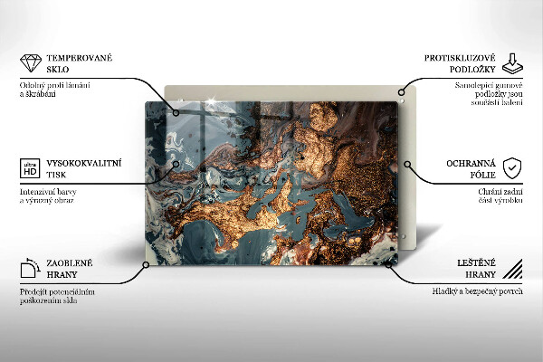 Glas Ceranfeldabdeckung Goldene Felsstruktur