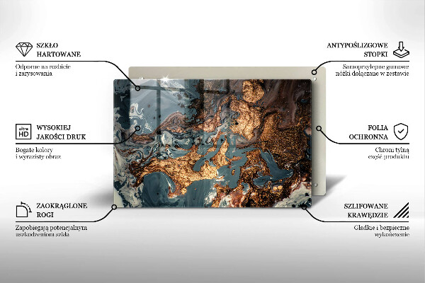 Glas Ceranfeldabdeckung Goldene Felsstruktur