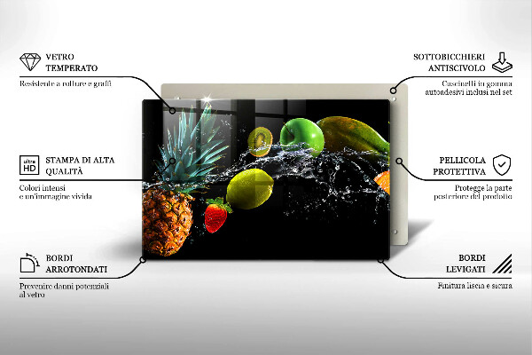 Glas Ceranfeldabdeckung Früchte im Wasser