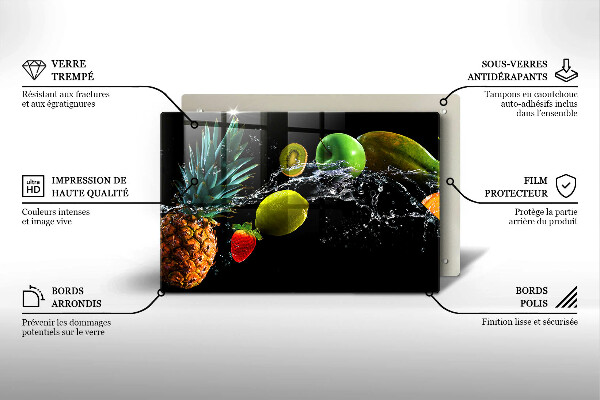 Glas Ceranfeldabdeckung Früchte im Wasser