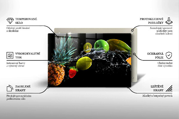 Glas Ceranfeldabdeckung Früchte im Wasser