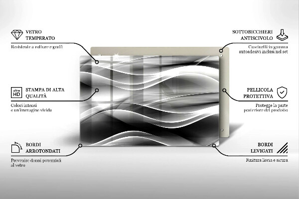 Glas Ceranfeldabdeckung Abstraktion sanfte Linien