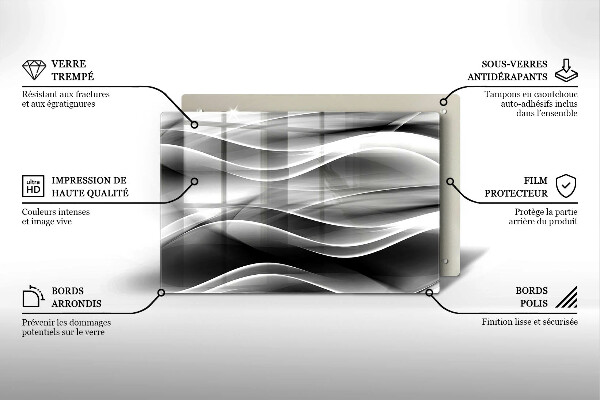 Glas Ceranfeldabdeckung Abstraktion sanfte Linien